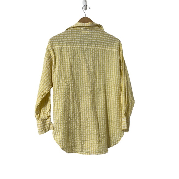 RAHI x Anthropologie Plaid Yellow Button Up Shirt Top - Picture 6 of 6